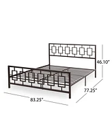 Claudia Modern Iron Bed Frame, King