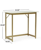 Gallia Modern Glam Handcrafted Marble Top Desk