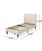 Atterbury Contemporary Upholstered Bed Platform, Twin