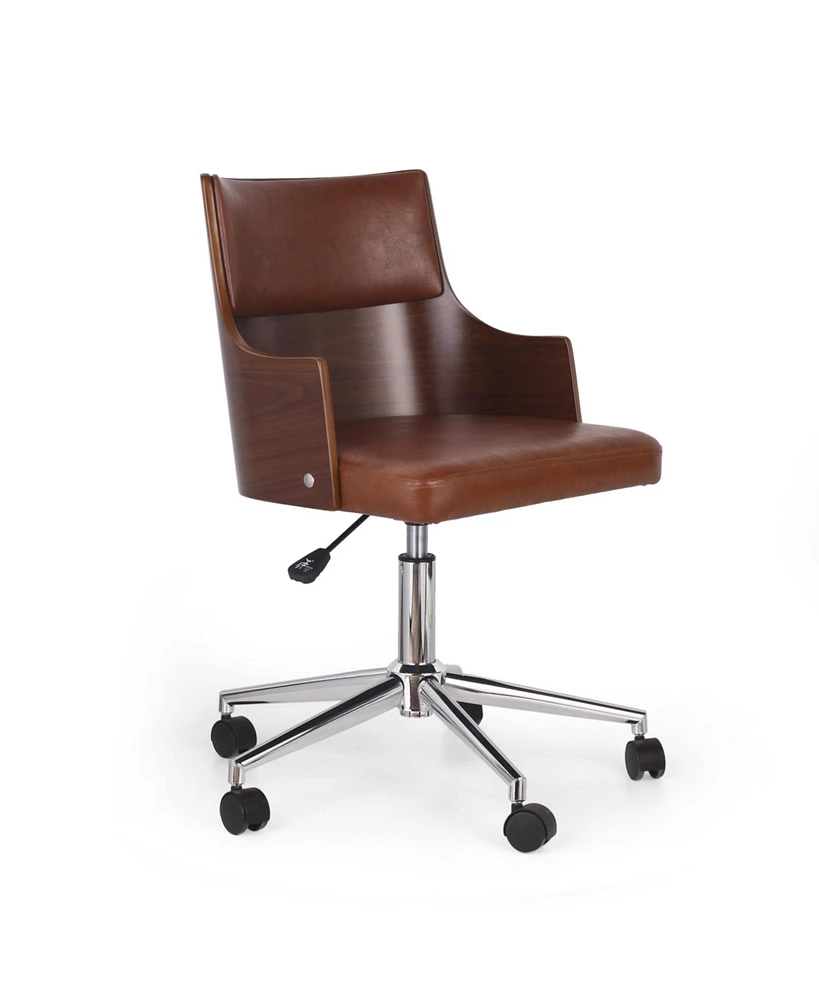 Rhine Mid-Century Modern Upholstered Swivel Office Chair