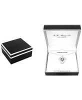 Black Diamond (1/10 ct. t.w.) & White Diamond (1/20 ct. t.w.) Open Heart 18" Pendant Necklace in Sterling Silver