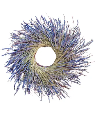 GreenishBlu Dried Lavender with Twing Base Fresh Spring Wreath, 20"