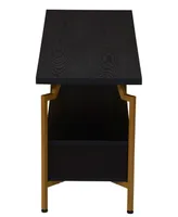 Crown Modern Television Stand - Black and Gold