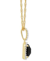 Cultured Freshwater Pearl & Lab-Grown White Sapphire (1/6 ct. t.w.) Halo 18" Pendant Necklace 10k Gold (Also Onyx)