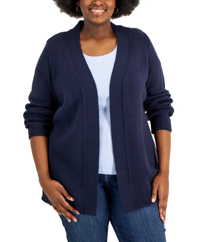 Karen Scott Plus Size Two-Pocket Cardigan, Created for Macy's - Macy's