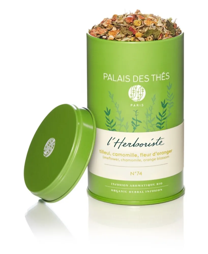 Palais des Thes Lime Flower Chamomile Orange Blossom Herbal Tea Loose Leaf Tin, 3.5 oz