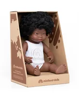 Miniland 15" Baby Doll African Girl with Down Syndrome Set , 3 Piece