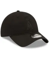 Men's New Era Los Angeles Angels Black On Black Core Classic 2.0 9Twenty Adjustable Hat