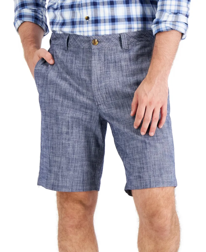 Club Room Men's 9" Stretch Chambray Shorts, Created for Macy's
