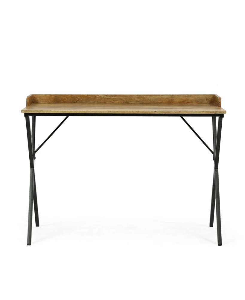 Groveport Modern Industrial Handcrafted Wood Tray Top Desk