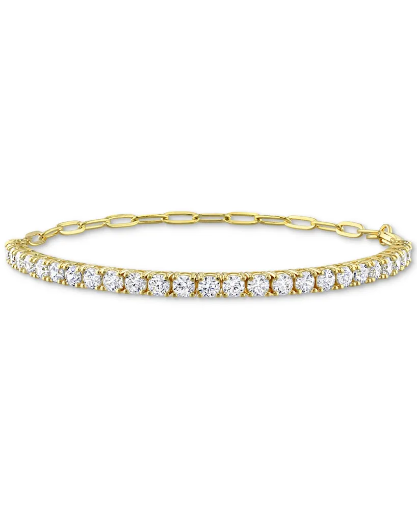 Cubic Zirconia Curved Bar Bracelet