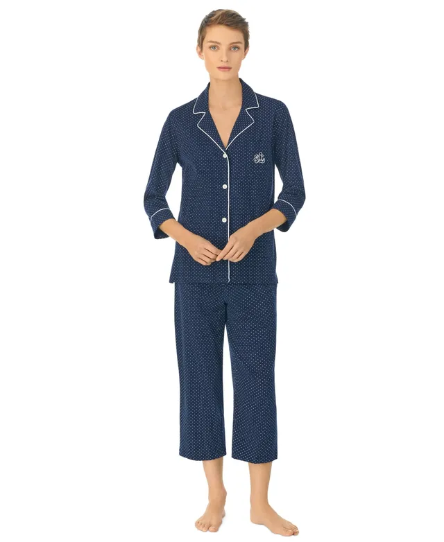 Lauren Ralph Lauren Women's 2-Pc. Knit-Top Long-Pant Pajamas Set