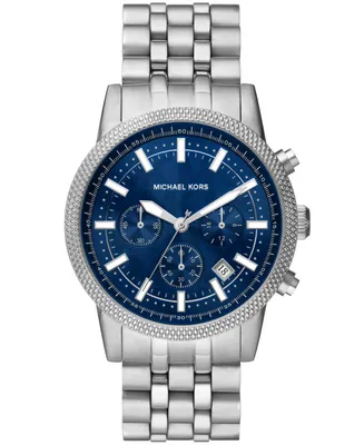 Michael Kors Men's Hutton Chronograph Stainless Steel Bracelet Watch 43mm - Silver