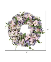 Vickerman 18" Artificial Hydrangea Wreath