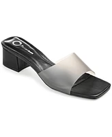 Journee Collection Women's Jaydin Vinyl Block Heel Sandals