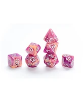 Aether Raspberry and Cream Dice Set, 8 Pieces