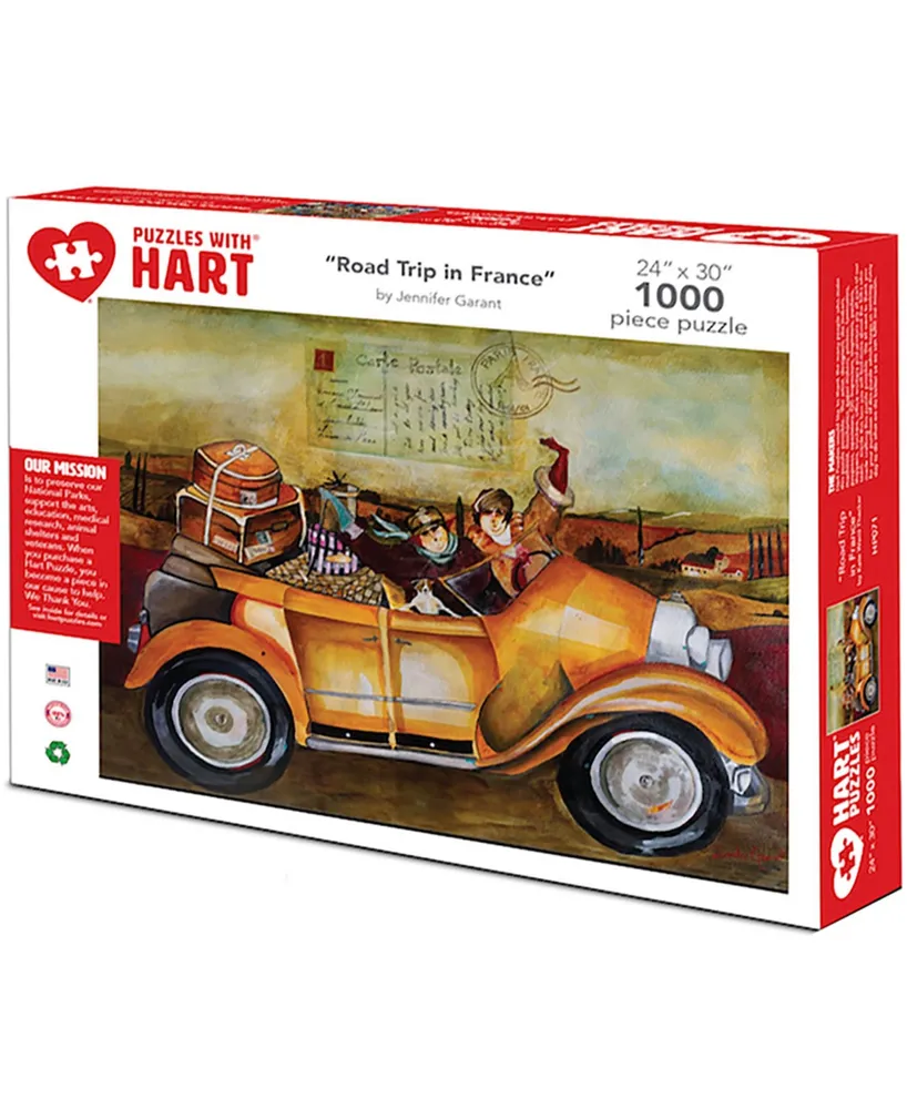 Hart Puzzles Road Trip In France 24" X 30" By Jennifer Garant Set, 1000 Pieces