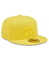 Men's New Era Yellow Philadelphia 76ers Color Pack 59FIFTY Fitted Hat