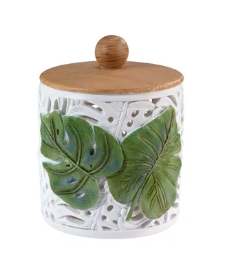 Avanti Viva Palm Leaf Cut-Out Resin Covered Jar