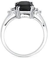 Onyx & Diamond Accent Ring in Sterling Silver