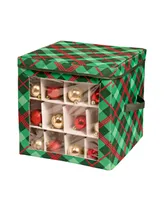 Honey Can Do Plaid Ornament Storage Cube