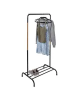 Honey Can Do Shoe Shelf and Hanging Bar for Clothes with Single Garment Rack