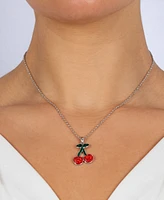 Women's Crystal Cherries Pendant Necklace