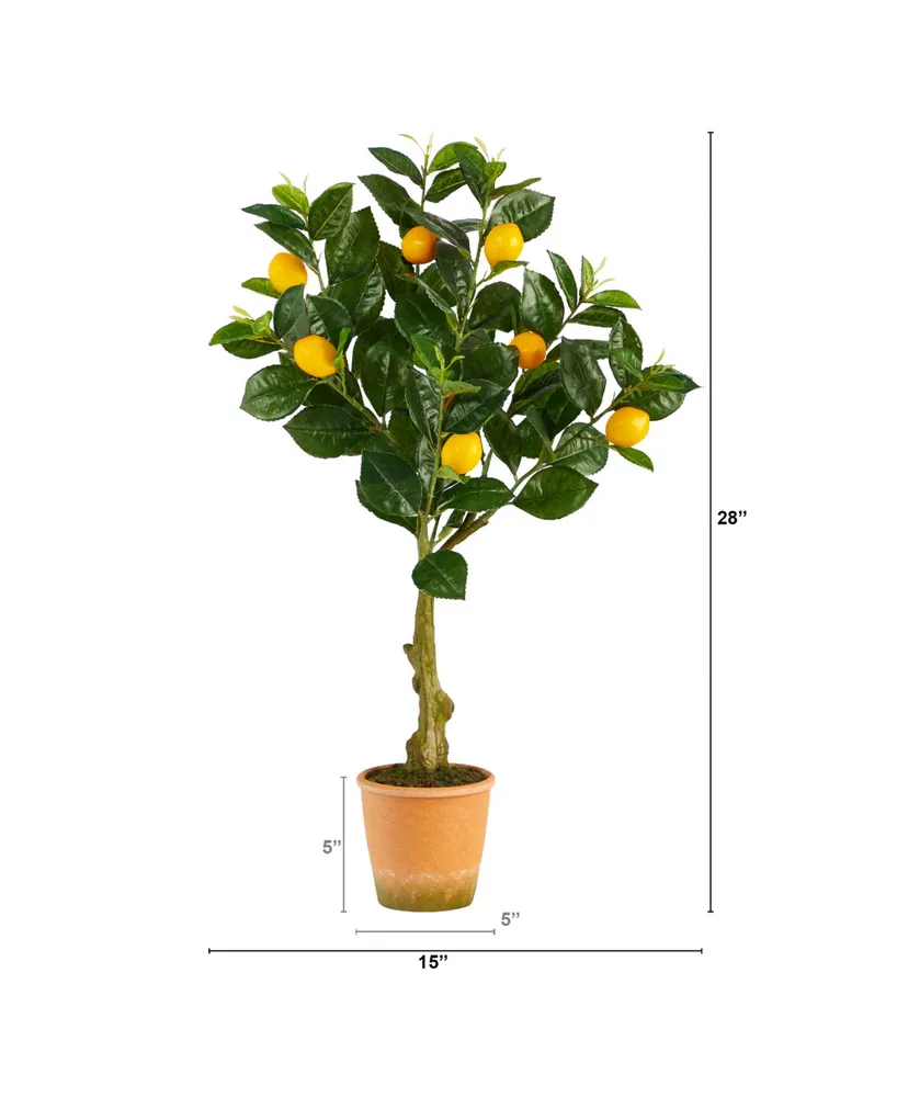 Lemon Artificial Tree in Decorative Planter, 28"