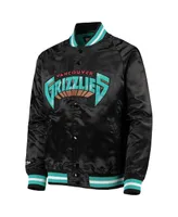 Big Boys Mitchell & Ness Black Vancouver Grizzlies Hardwood Classics Satin Raglan Full-Snap Jacket