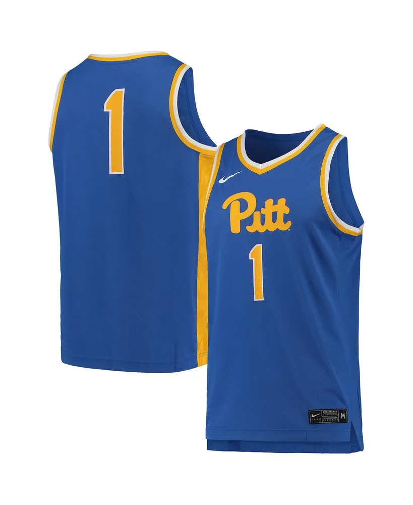 Men's Nike #1 Royal Pitt Panthers Team Replica Basketball Jersey