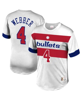 Men's Mitchell & Ness Chris Webber White Washington Bullets Mesh T-shirt