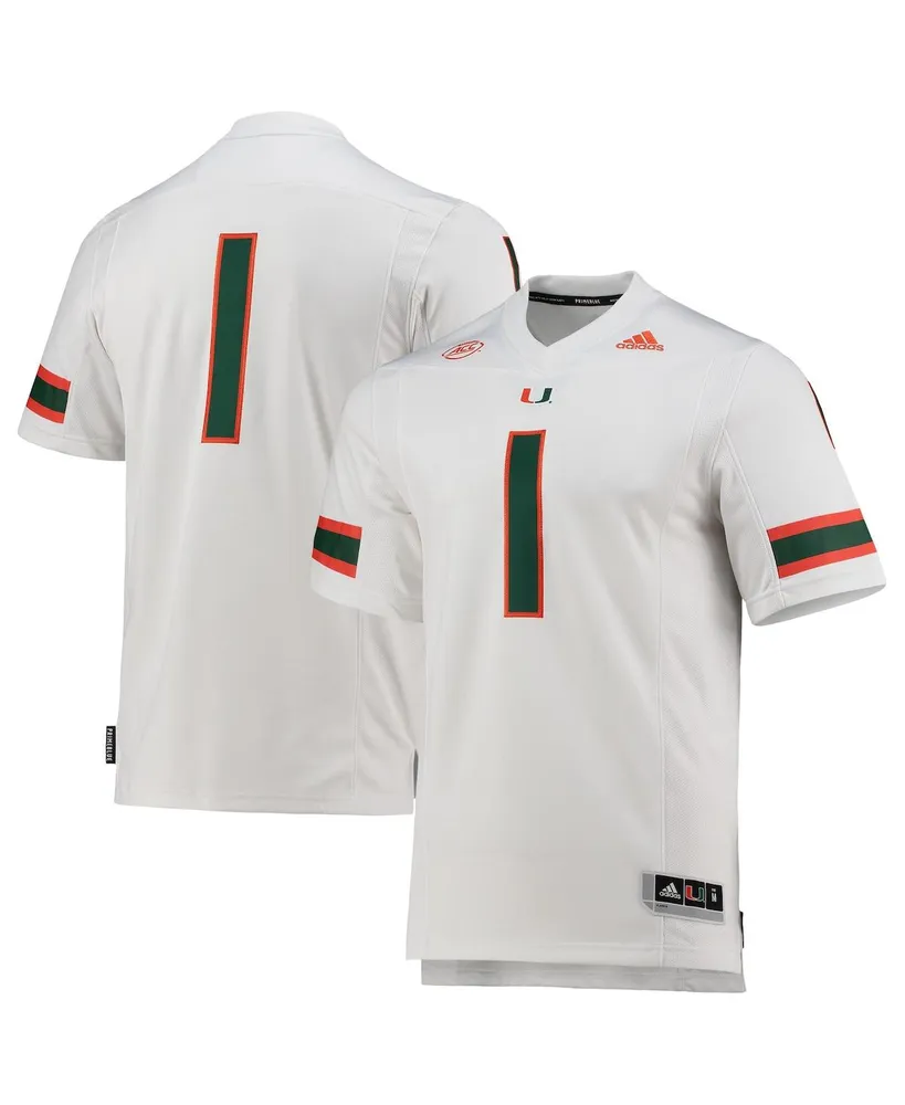 Men's adidas #1 White Miami Hurricanes Team Premier Football Jersey