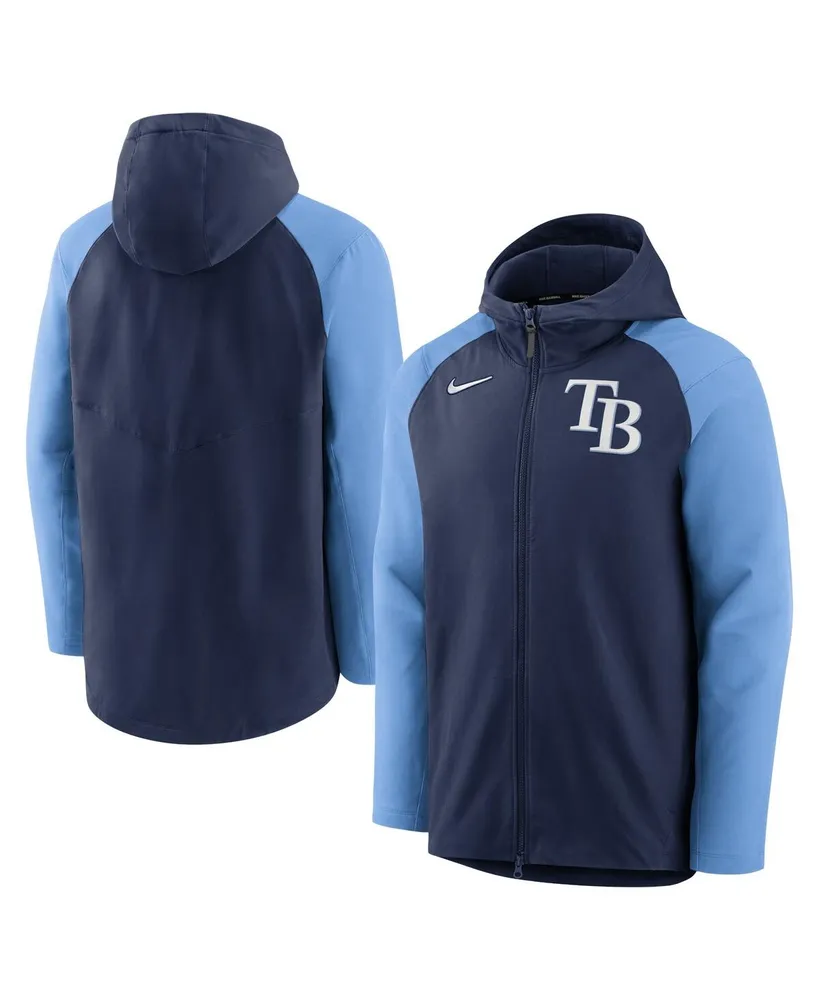 Men's Nike Navy, Light Blue Tampa Bay Rays Authentic Collection Performance Raglan Full-Zip Hoodie
