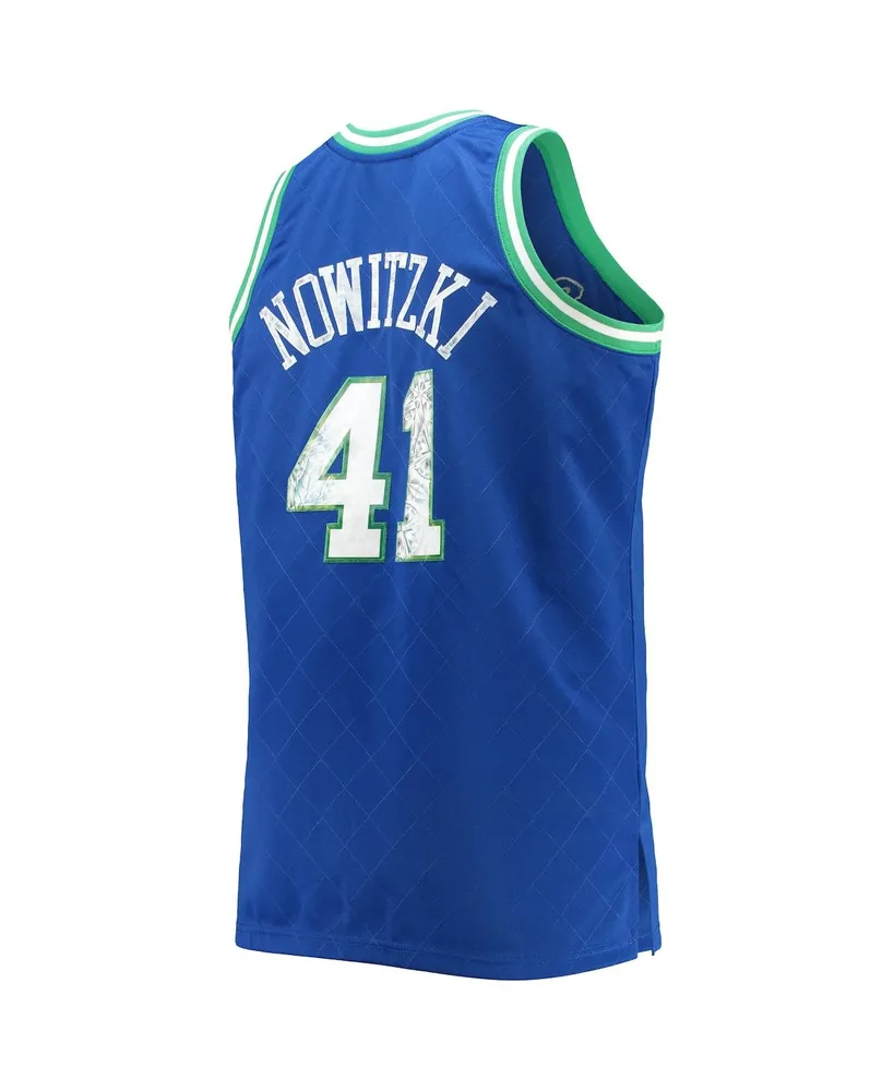 Men's Mitchell & Ness Dirk Nowitzki Royal Dallas Mavericks Big and Tall 1998-99 Nba 75th Anniversary Diamond Swingman Jersey