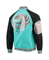 Men's Vancouver Grizzlies Turquoise Mitchell & Ness Hardwood Classics 75th Anniversary Authentic Warmup Full-Snap Jacket