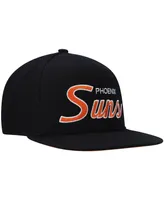 Men's Mitchell & Ness Black Phoenix Suns Hardwood Classics Script 2.0 Snapback Hat