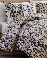 Closeout! Kenneth Cole New York Abstract Leopard 3 Piece Duvet Cover Set, King