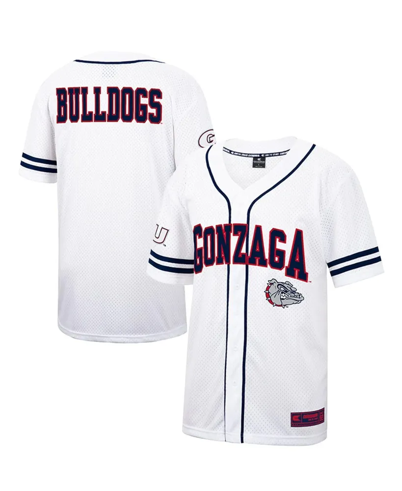 Men's Colosseum White and Navy Gonzaga Bulldogs Free Spirited Baseball Jersey