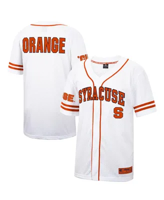 Men's Colosseum White and Orange Syracuse Free Spirited Baseball Jersey