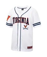 Men's Colosseum White and Navy Virginia Cavaliers Free Spirited Baseball Jersey