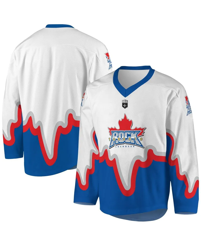 Men's White and Royal Toronto Rock Replica Jersey