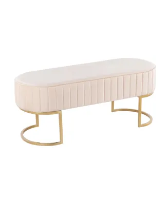 Lumisource Demi Glam Pleated Bench - Gold