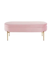 Lumisource Chloe Contemporary Glam Storage Bench - Gold