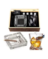 Whiskey Glass Gift Set with Bourbon Whiskey Stones, Set of 9