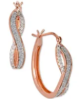 Diamond Glitter Infinity Hoop Earrings (1/6 ct. t.w.) 14k Gold-Plated Sterling Silver or Rose Gold