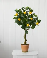 Lemon Artificial Tree in Decorative Planter, 28"