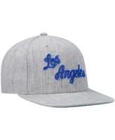 Men's Mitchell & Ness Heathered Gray Los Angeles Lakers Hardwood Classics Team 2.0 Snapback Hat