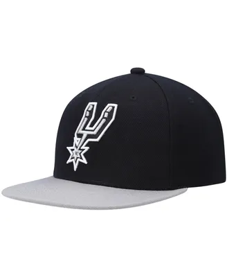 Men's Mitchell & Ness Black and Silver San Antonio Spurs Team Two-Tone 2.0 Snapback Hat