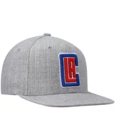 Men's Mitchell & Ness Heathered Gray La Clippers 2.0 Snapback Hat