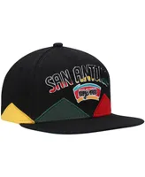 Men's Mitchell & Ness Black San Antonio Spurs Hardwood Classics Black History Month Snapback Hat